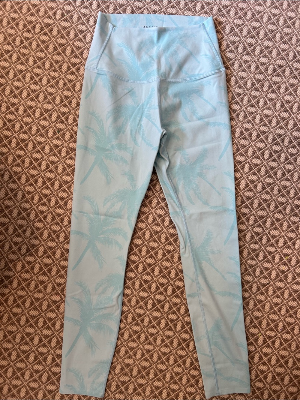 Tavi Light Blue Palm-Print Leggings